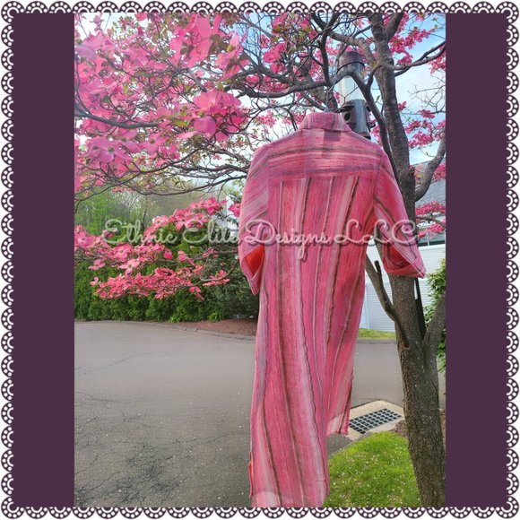 New Pink/White Khadi Kurta - Floral applique Work -Shirt Dress - Picture 7 of 11